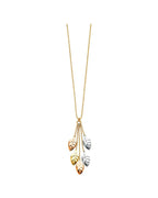 14K Tri-Color Gold 3C Leaves Necklace (NK-0196)
