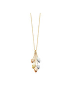 14K Tri-Color Gold 3C Leaves Necklace (NK-0196)