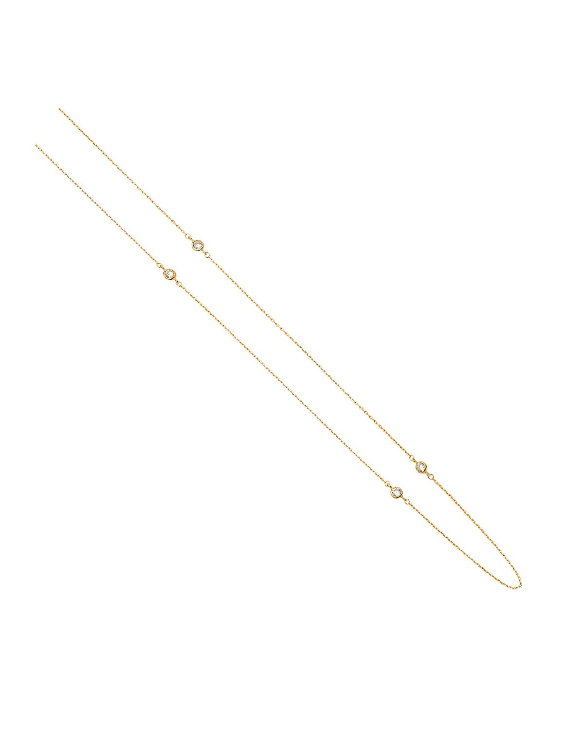 14K Yellow Gold CZ Bazel by The Yard Necklace - 17+1 (NK-0266-170)