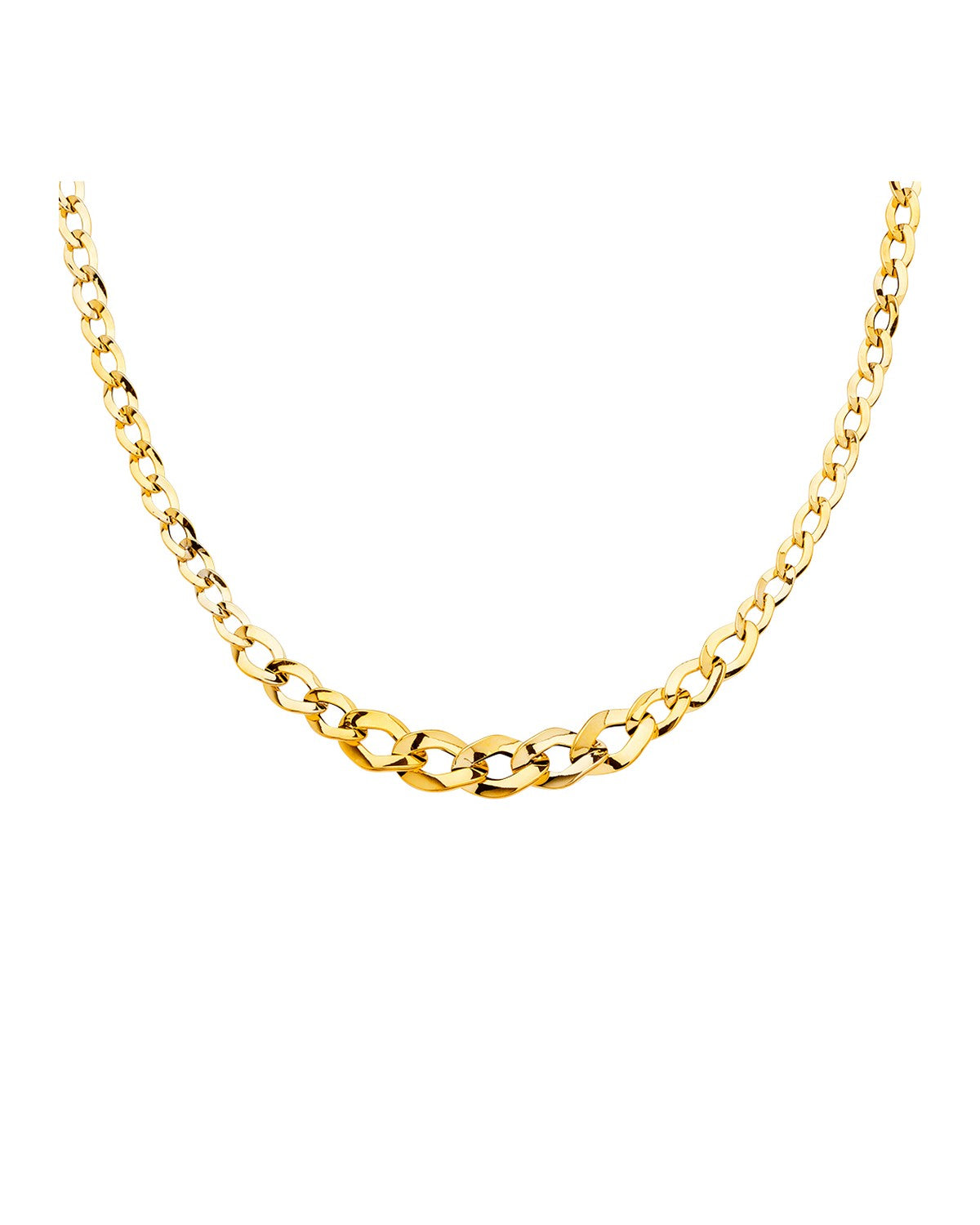 14K Yellow Gold Fancy Gradated Hollow Necklace (NK-0271)