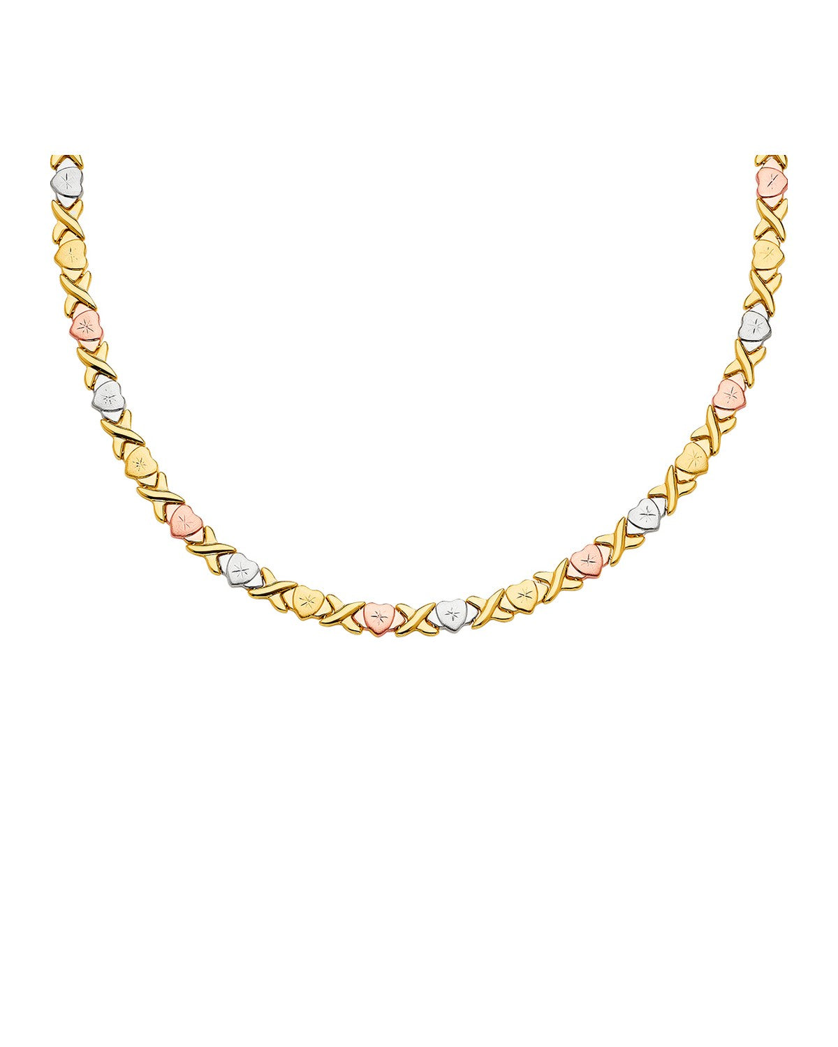14K Tri-Color Gold 3C Stampato Necklace (NK-0291)