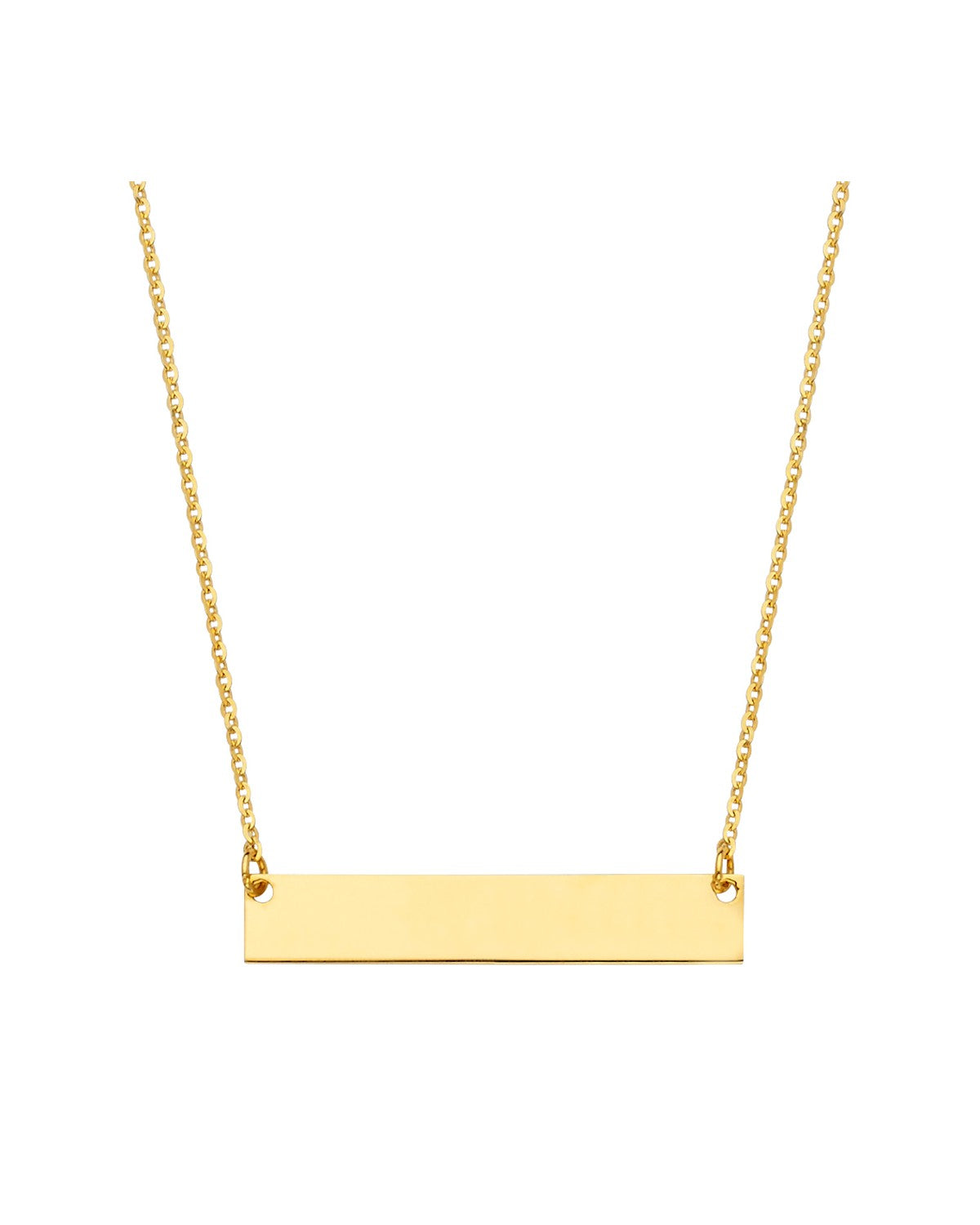14K Yellow Gold Plain ID Necklace (NK-0310)