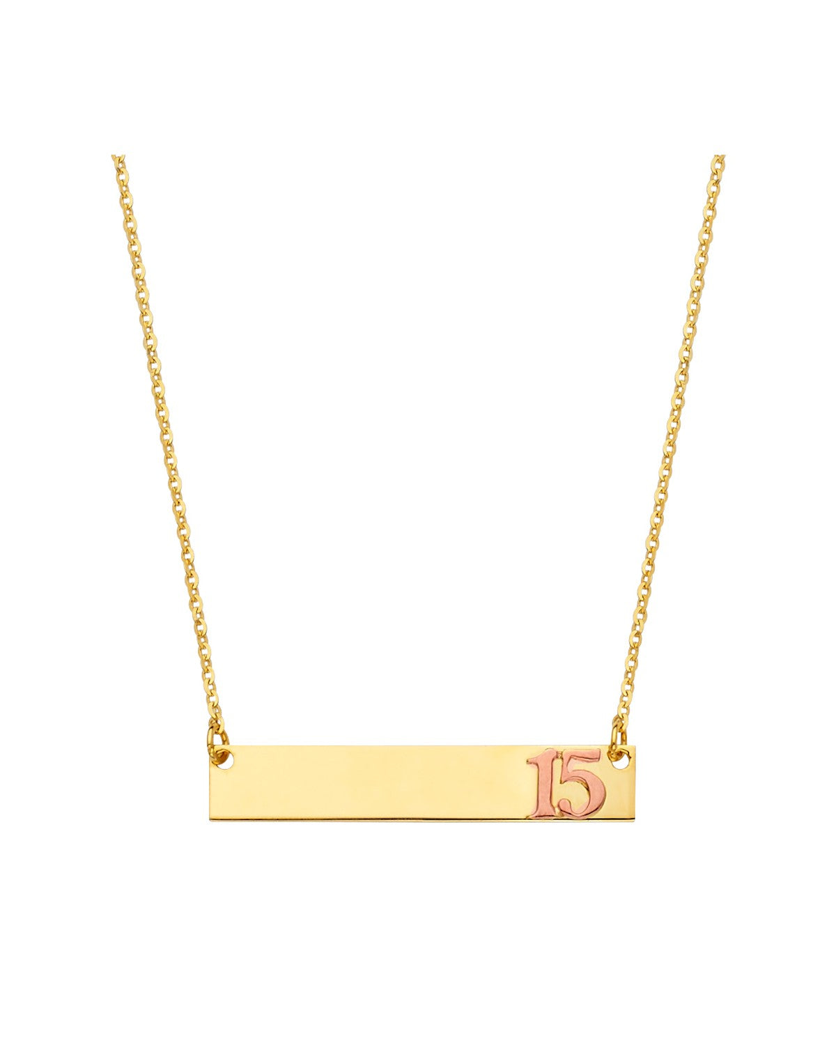 14K Yellow Gold ID with 15 Years Necklace (NK-0312)