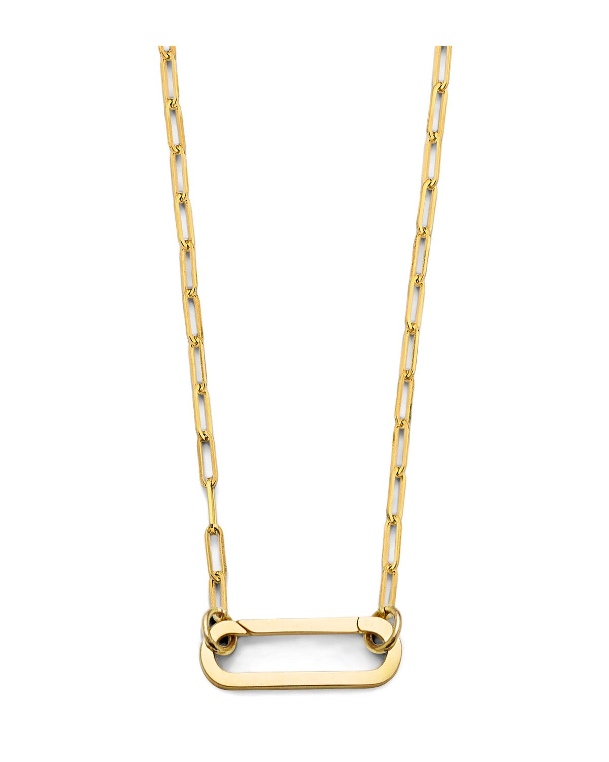 14K Yellow Gold Paperclip Lock Necklace (NK-0344)