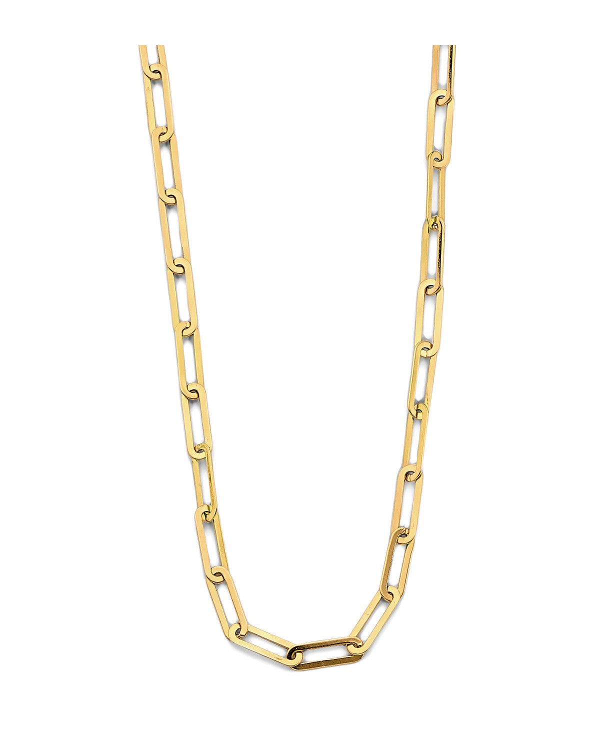 14K Yellow Gold Flat Paperclip Necklace (NK-0345)