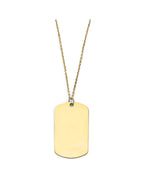 14K Yellow Gold Plain Engravable Dog Tag Necklace (NK-0354)