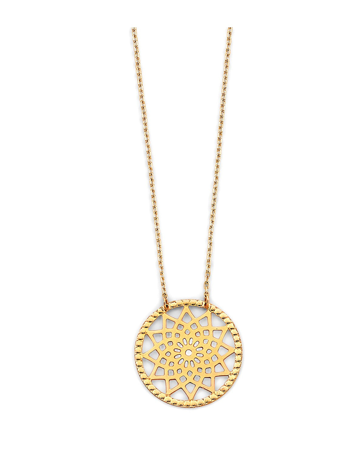 14K Yellow Gold Open Crown Necklace (NK-0364)