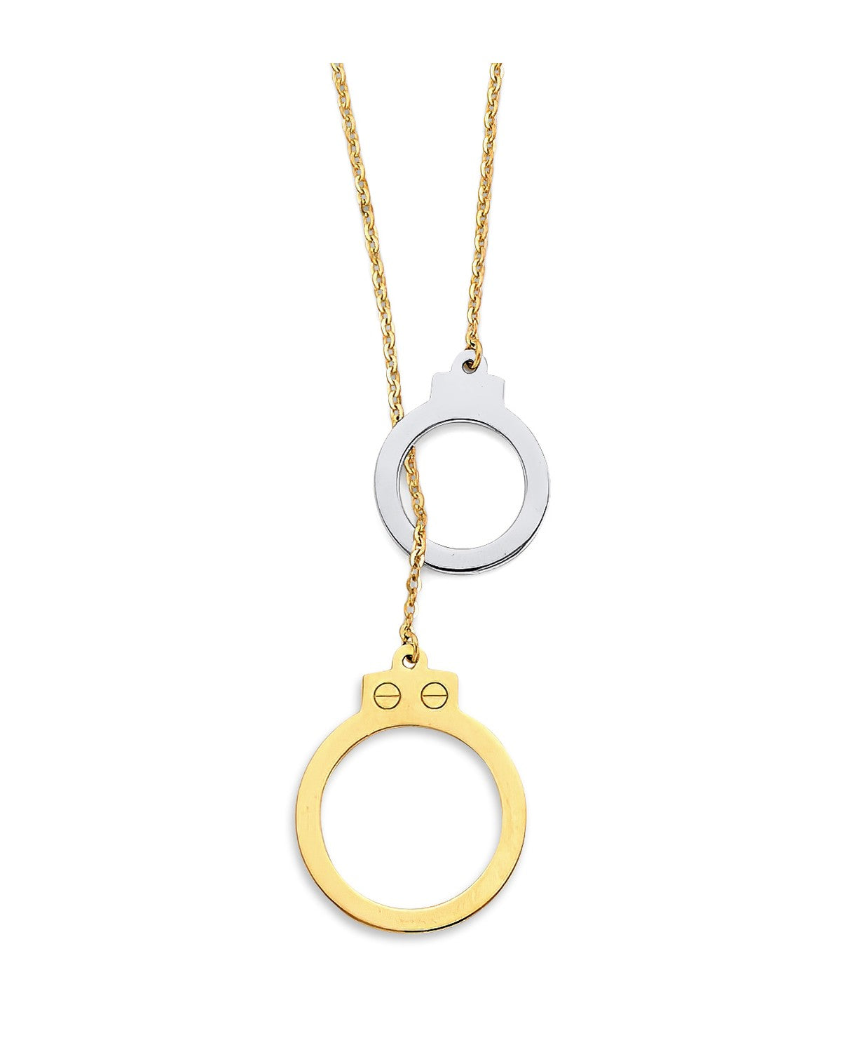 14K Two-Tone Gold 2T Hand cuff Necklace (NK-0392)