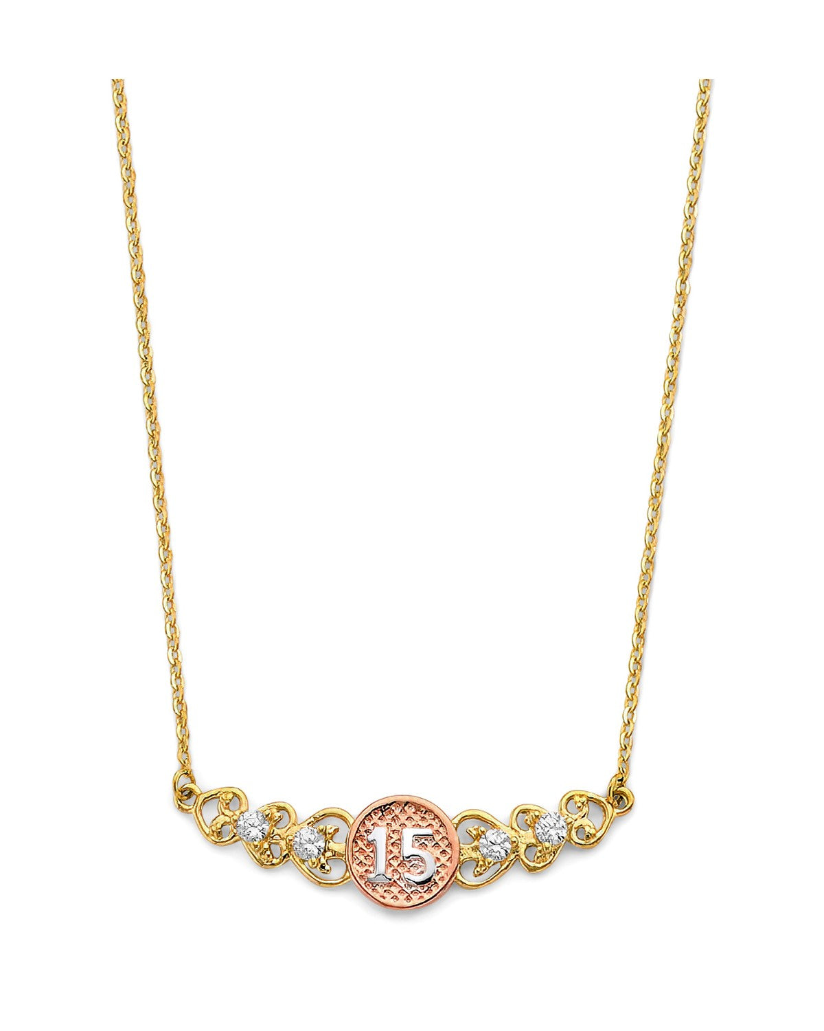 14K Yellow Gold 2T 15 Years Necklace (NK-0396)