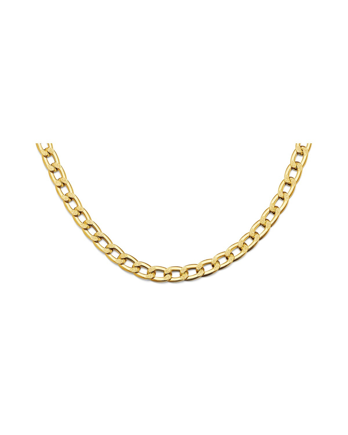 14K Yellow Gold Hollow Dia Bar Curb Necklace (NK-0413)
