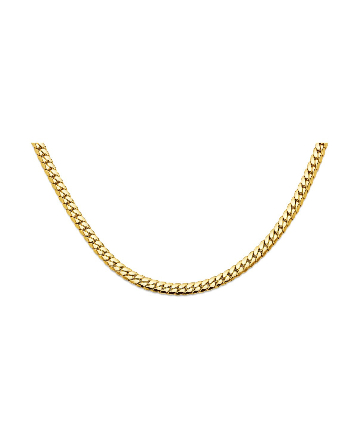 14K Yellow Gold Hollow Tight Curb Necklace (NK-0414)