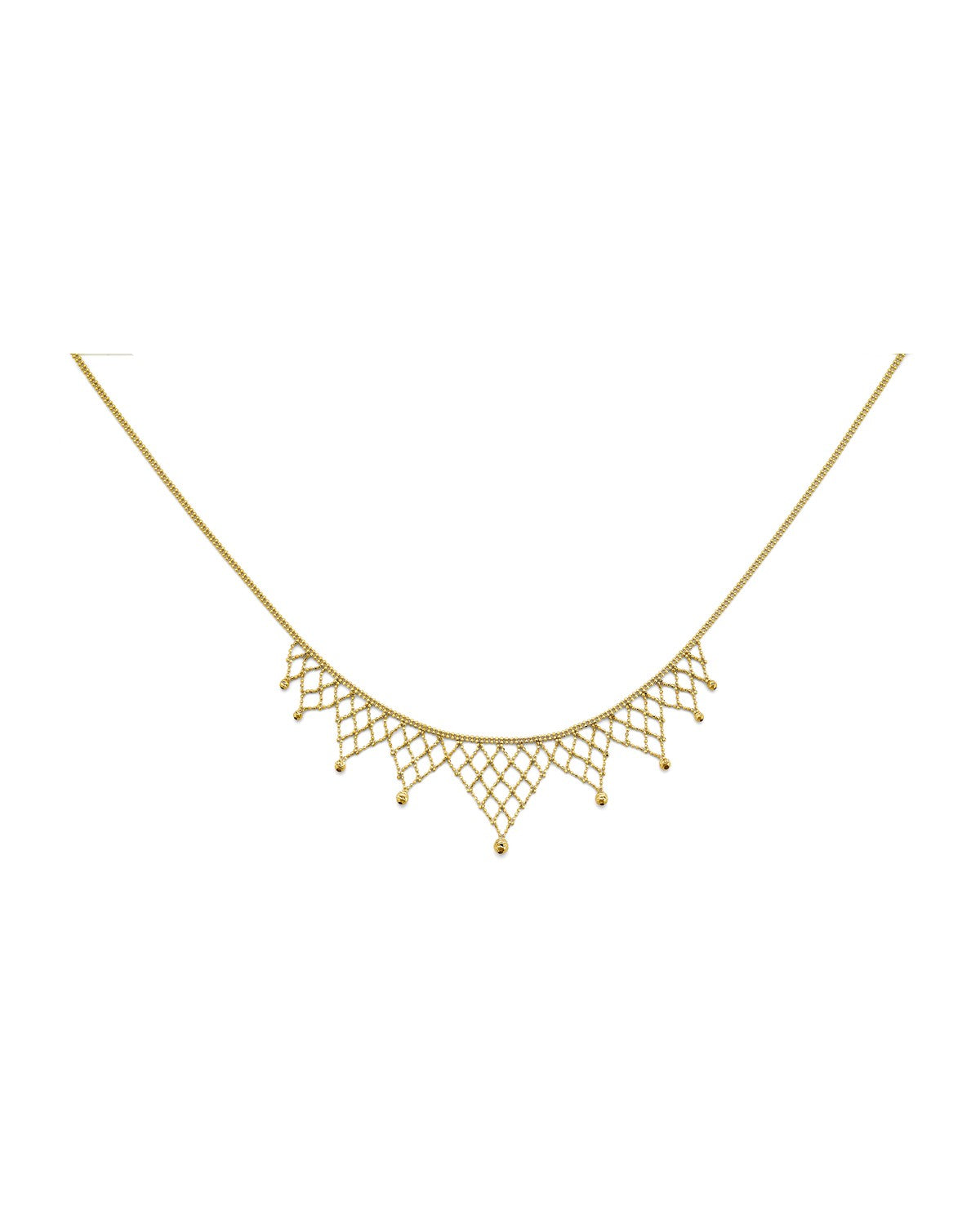 14K Yellow Gold Beaded Necklace (NK-0454)