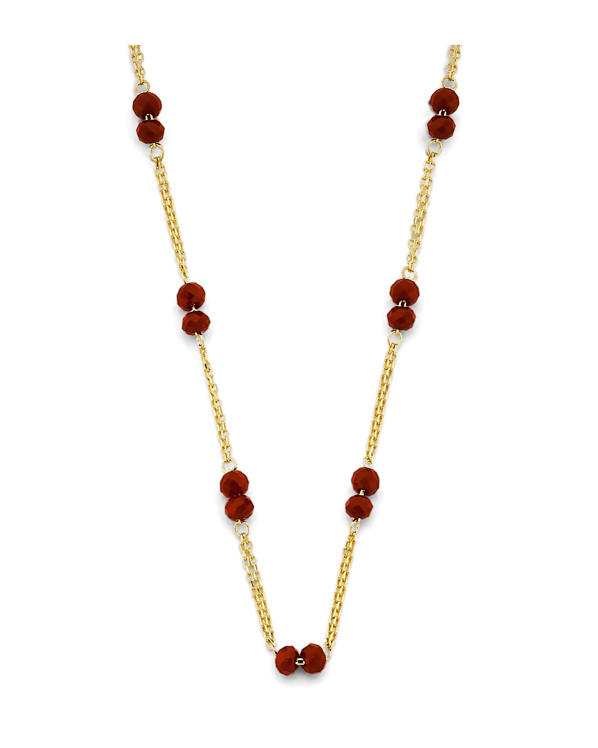 14K Yellow Gold Coral Bead Necklace (NK-0473)