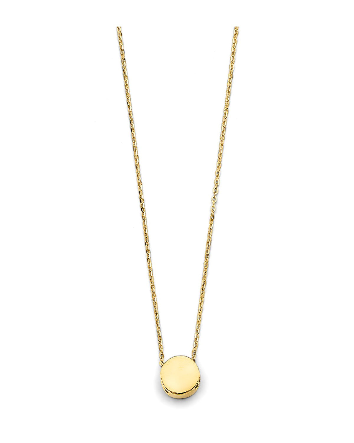 14K Yellow Gold Round Slide Charm Necklace (NK-0485)