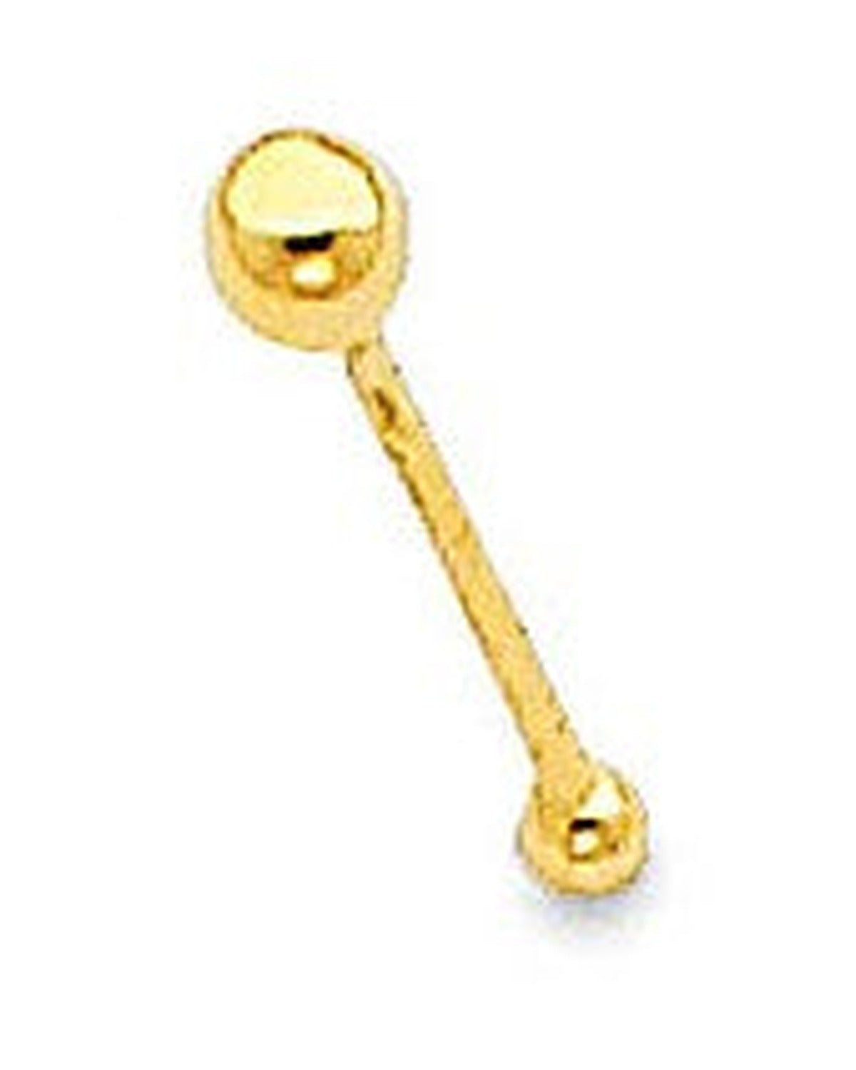 14K Yellow Gold Round Nose Studs (NS-0011 (14KT))