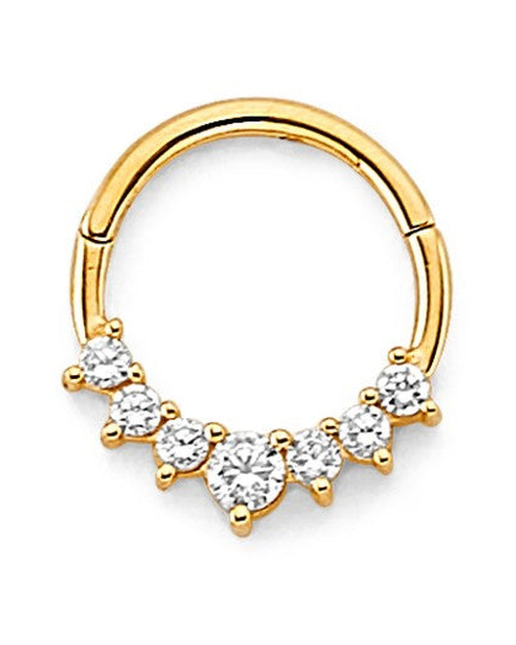 14K Yellow Gold CZ Nose Jewelry (NS-0019)