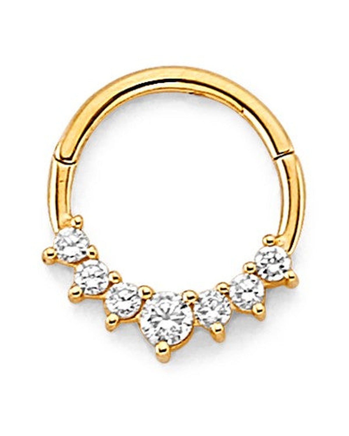 14K Yellow Gold CZ Nose Jewelry (NS-0019)