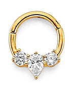 14K Yellow Gold CZ Nose Jewelry (NS-0020)