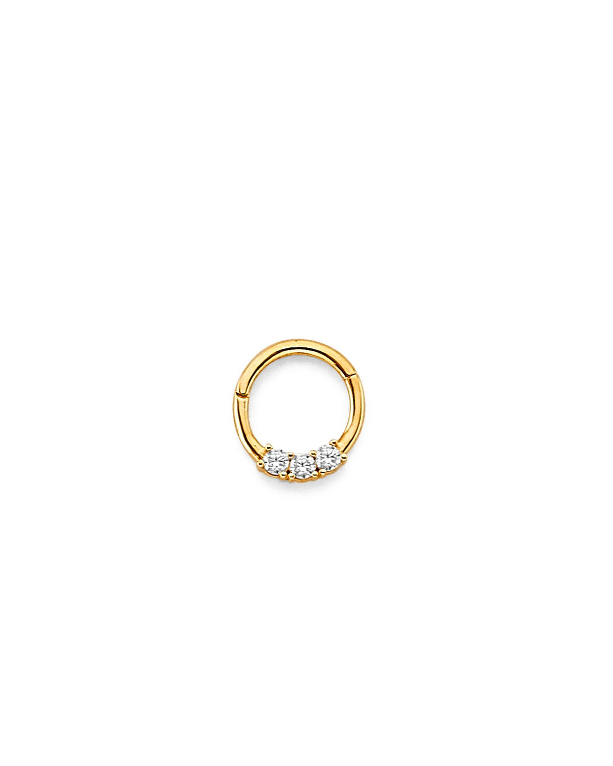 14K Yellow Gold CZ Nose Jewelry (NS-0021)