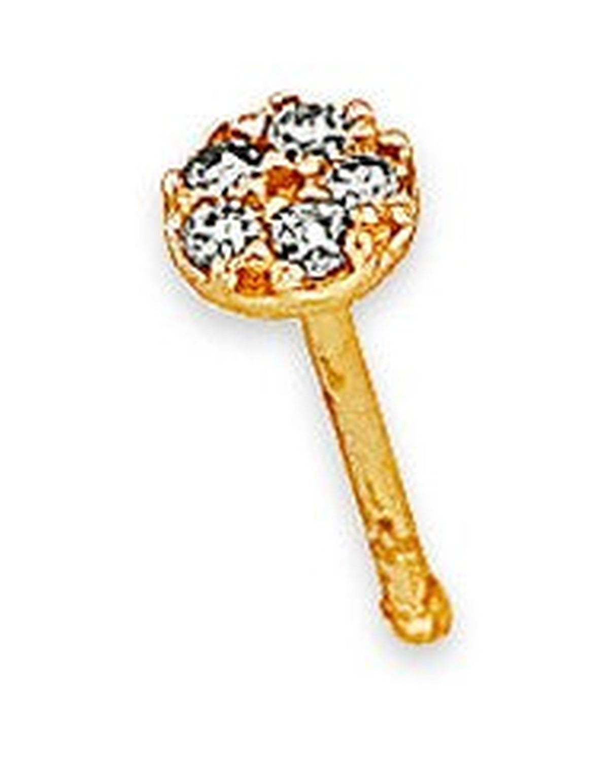 14K Yellow Gold Nose Piercing with CZ Circle (NS-0027 (14KT))