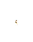 14K Yellow Gold Nose Piercing with CZ Moon (NS-0028 (14KT))