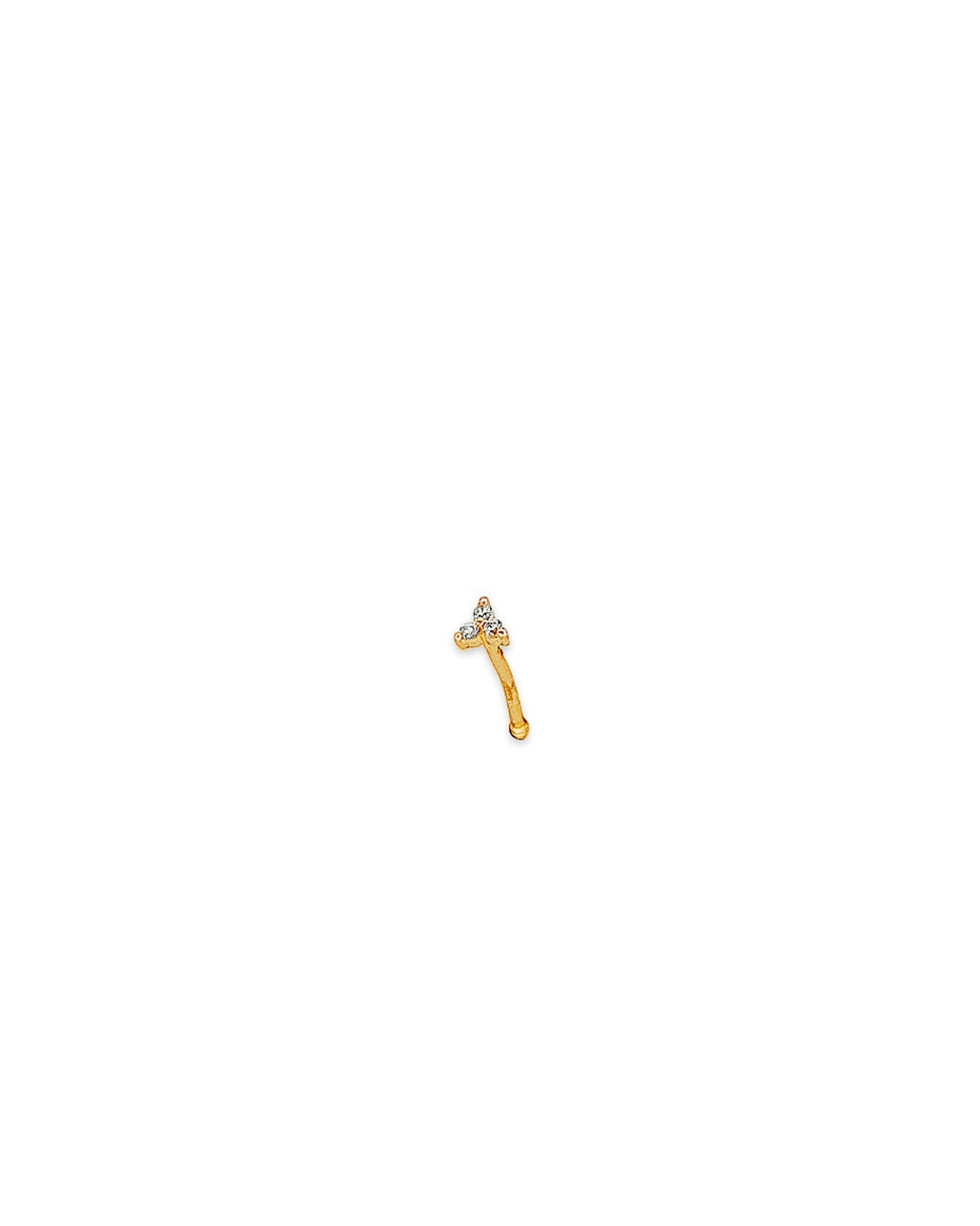 14K Yellow Gold Nose Piercing with CZ Triangle (NS-0029 (14KT))