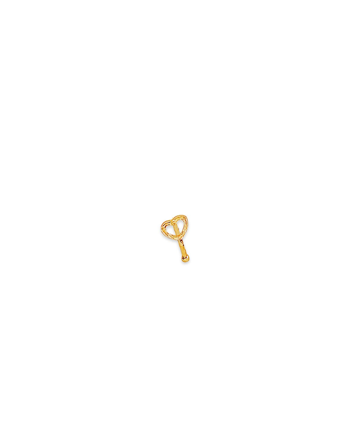 14K Yellow Gold Nose Piercing with Open Heart (NS-0032 (14KT))