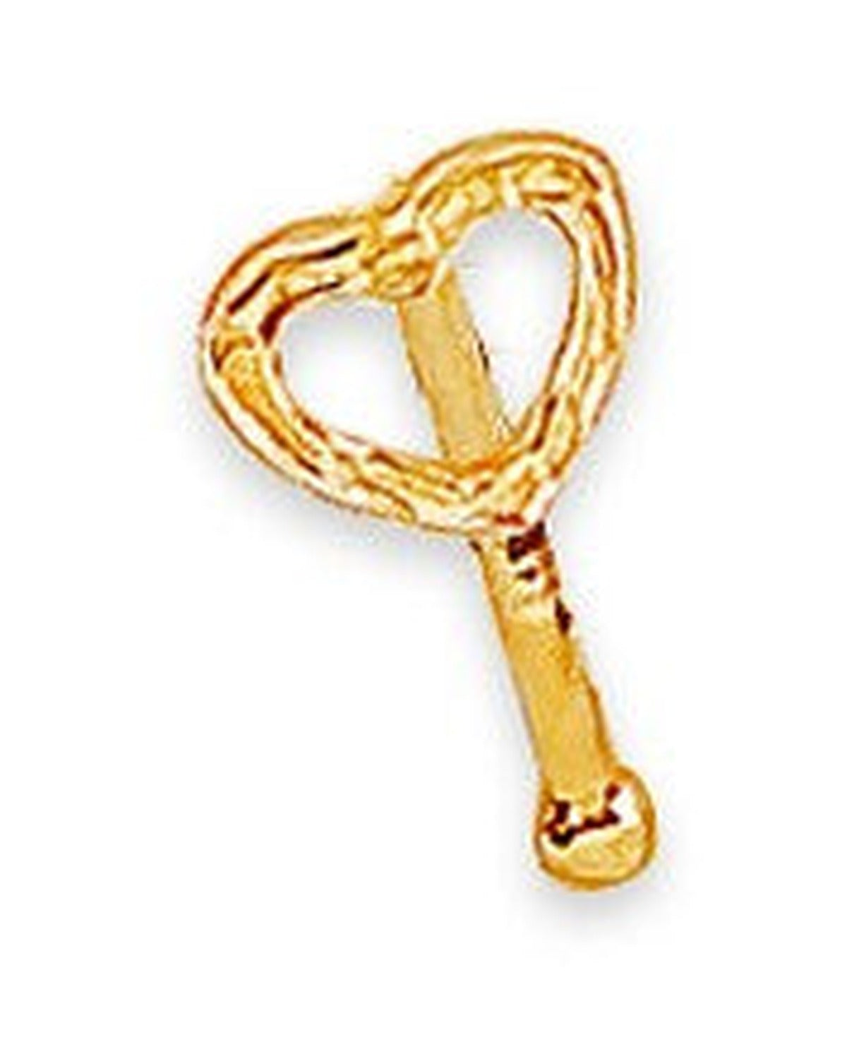 14K Yellow Gold Nose Piercing with Open Heart (NS-0032 (14KT))