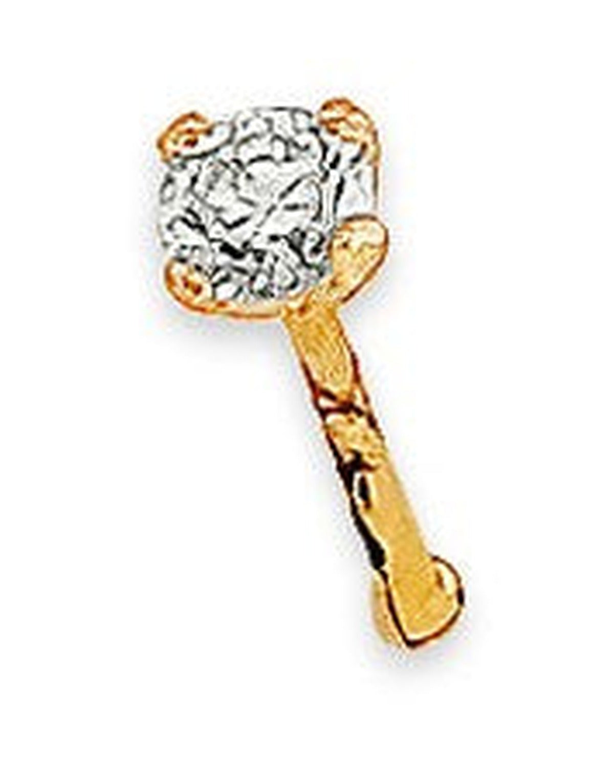 14K Yellow Gold Nose Piercing with Heart (NS-0033 (14KT))