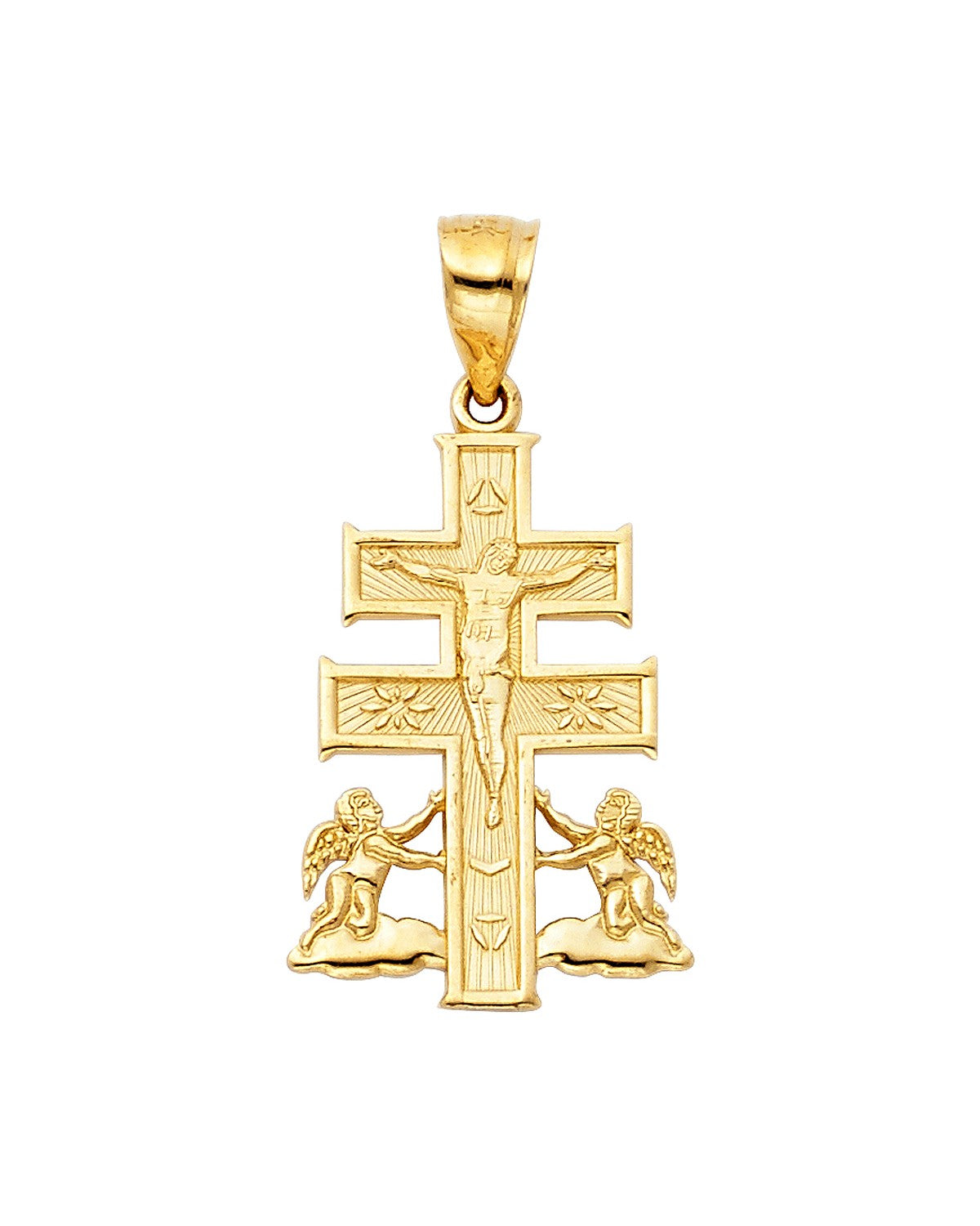 14K Yellow Gold Caravaca Cross Pendant (PT-0104)