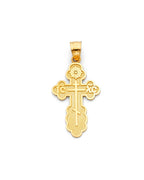 14K Yellow Gold Orthodox Cross Pendant (PT-0124)