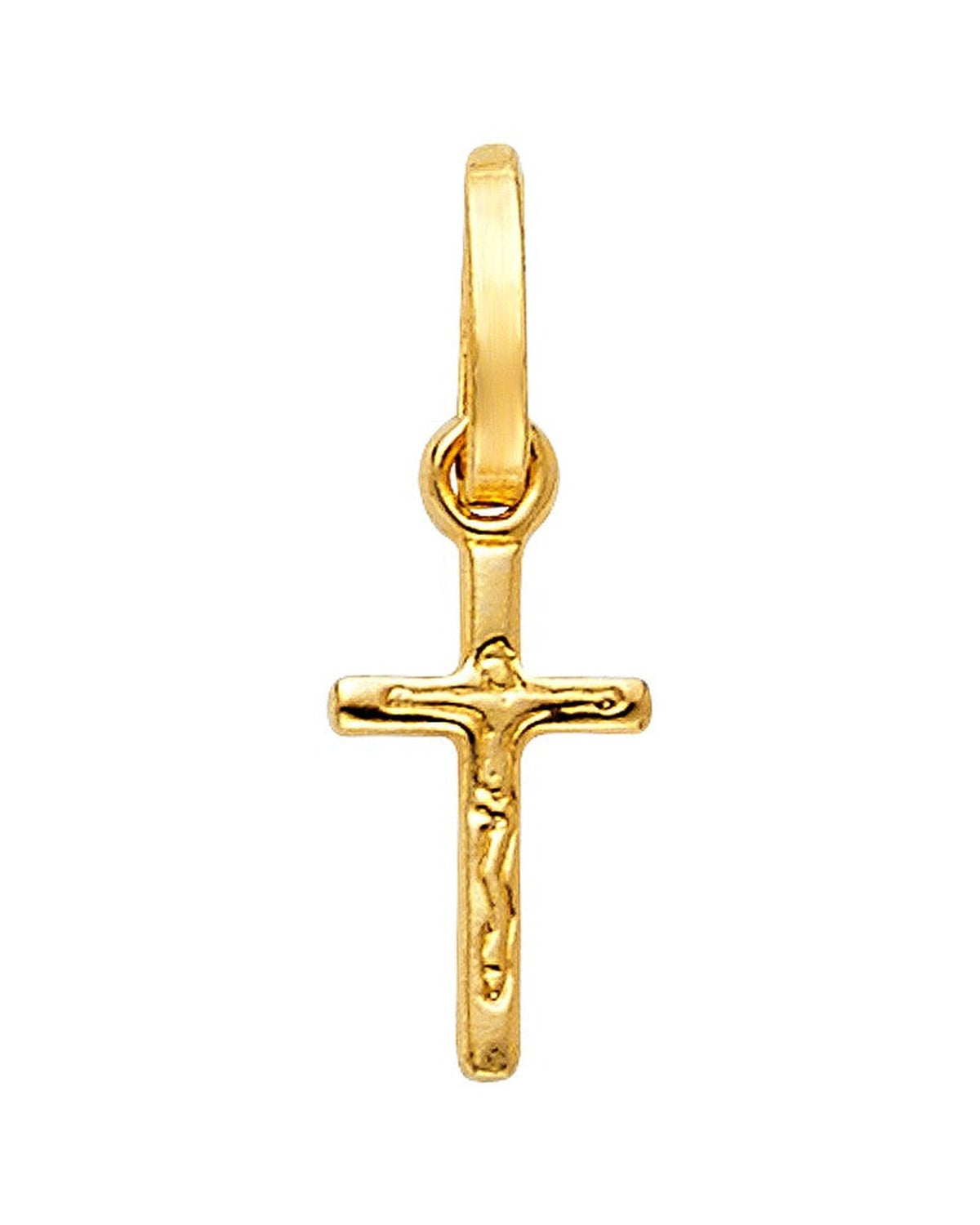 14K Yellow Gold Crucufix Design Tiny Cross (PT-0134)