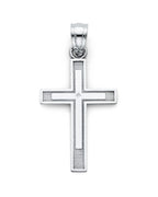 14K White Gold Latin Cross Pendant (PT-0136W)