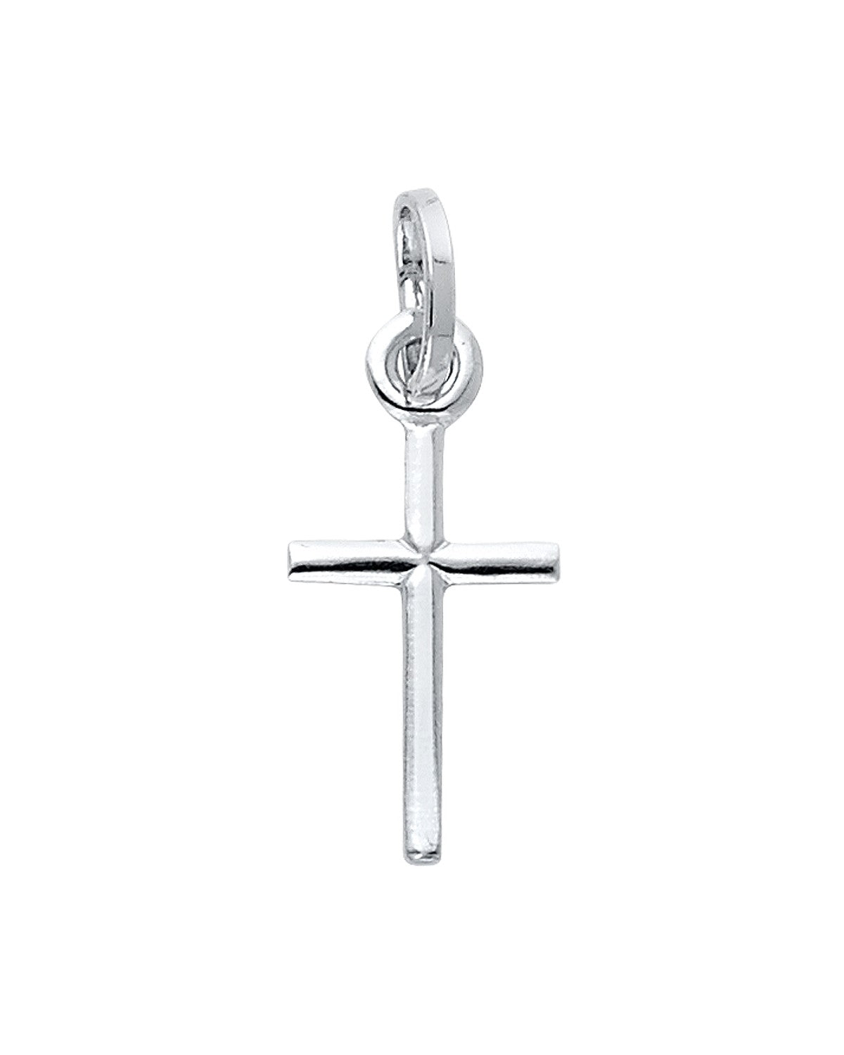 14K White Gold Solid Latin Cross (PT-0141W)