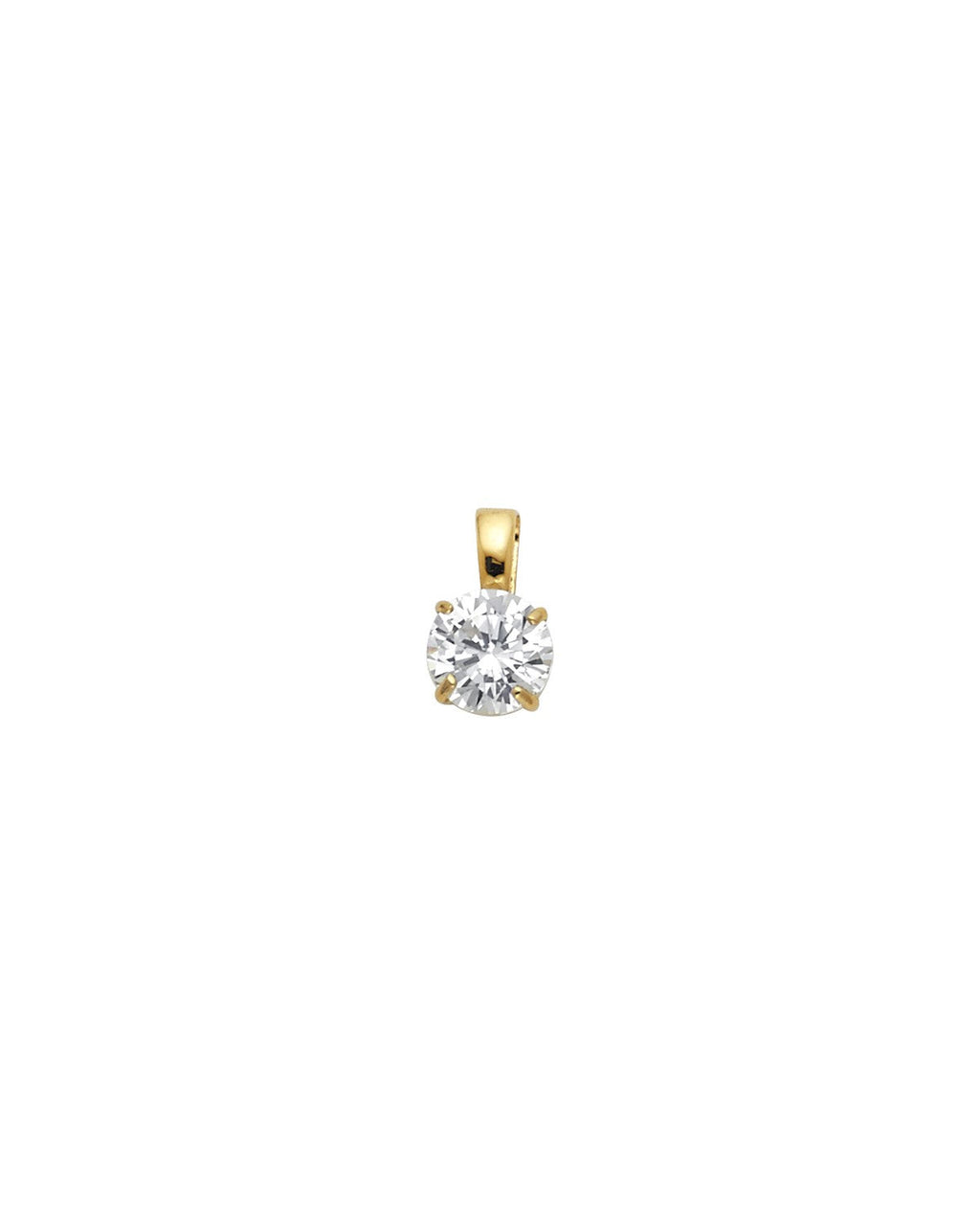 14K Yellow Gold Round CZ Basket Pendant (PT-0697 (14KT))