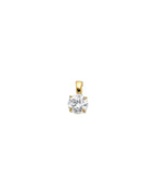 14K Yellow Gold Round CZ Basket Pendant (PT-0697 (14KT))