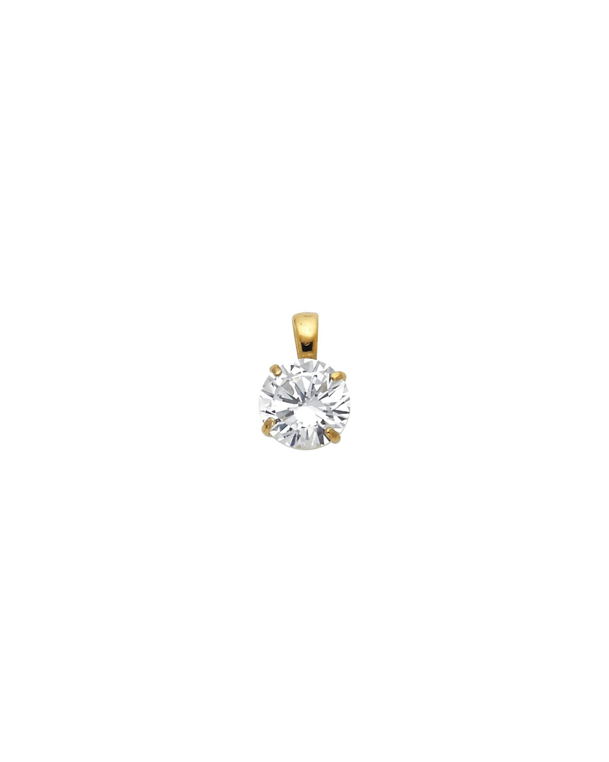 14K Yellow Gold Round CZ Basket Pendant (PT-0698 (14KT))
