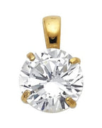 14K Yellow Gold Round CZ Basket Pendant (PT-0698 (14KT))