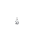 14K White Gold Round CZ Basket Pendant (PT-0699 (14KT))