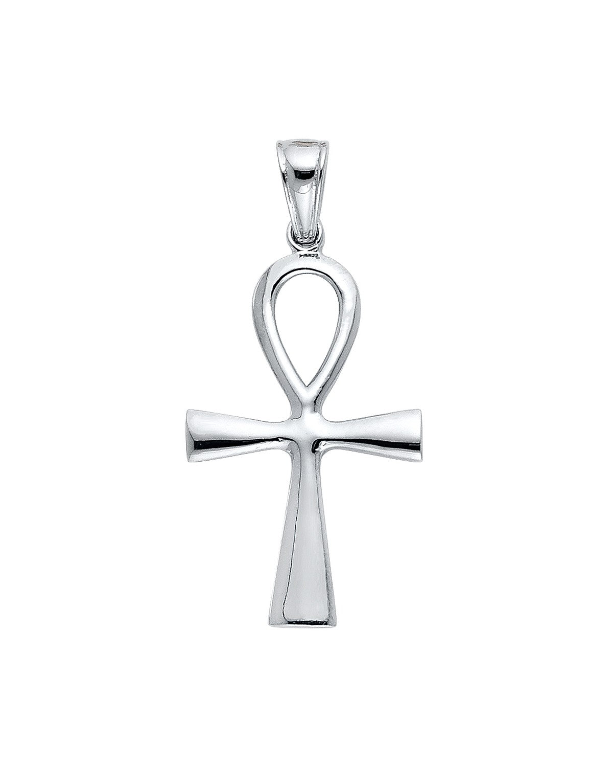 14K White Gold Ankh Cross Pendant (PT-0923)