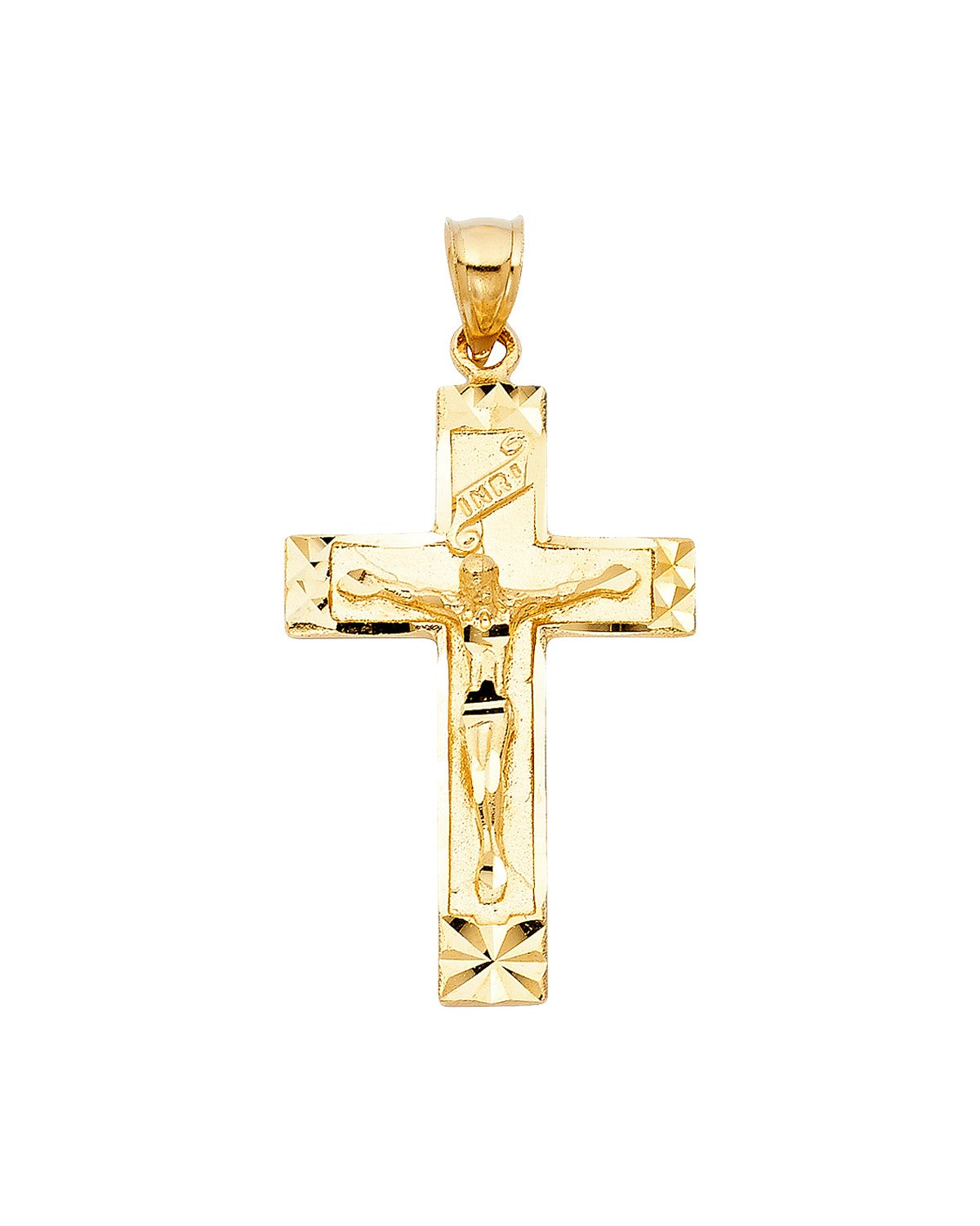 14K Yellow Gold Fancy Crucufix Pendant (PT-0988)