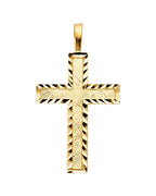 14K Yellow Gold Latin Design Cross Pendant (PT-1043)