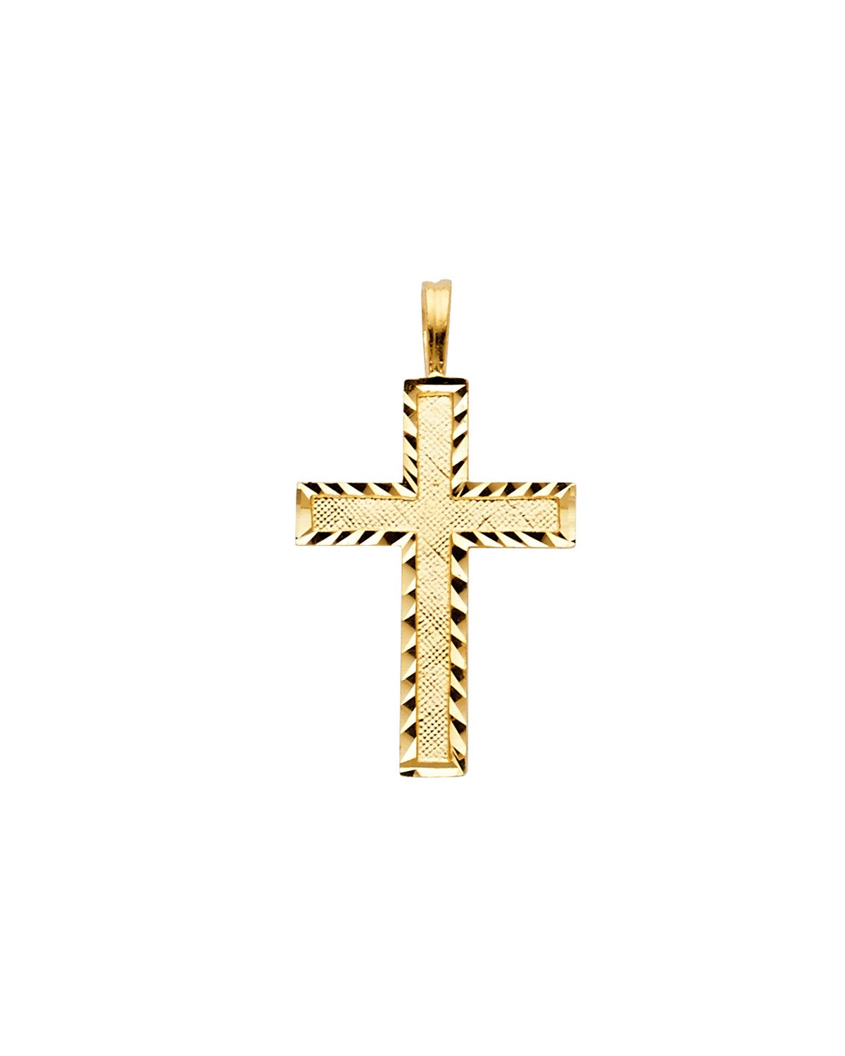 14K Yellow Gold Latin Design Cross Pendant (PT-1043)