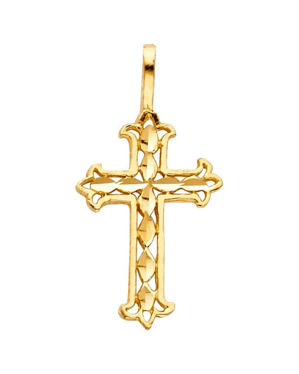 14K Yellow Gold Cross Tiny Pendant (PT-1045)