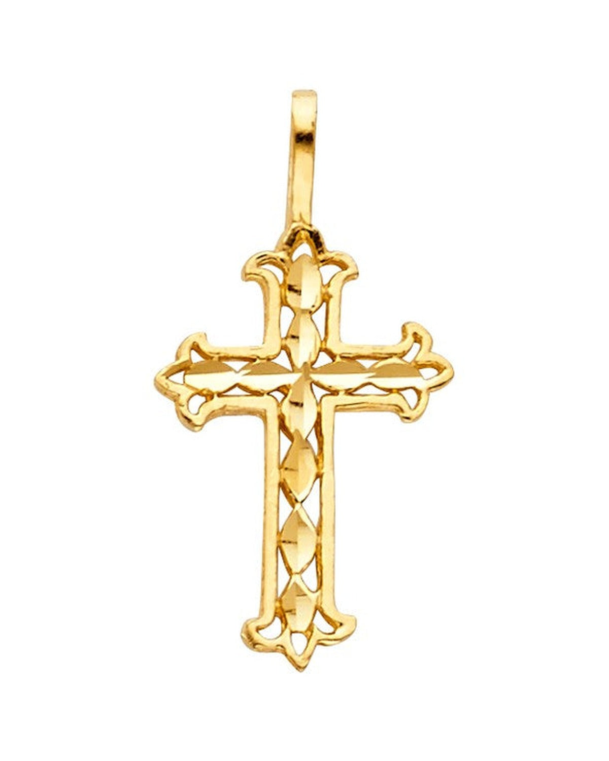 14K Yellow Gold Cross Tiny Pendant (PT-1045)