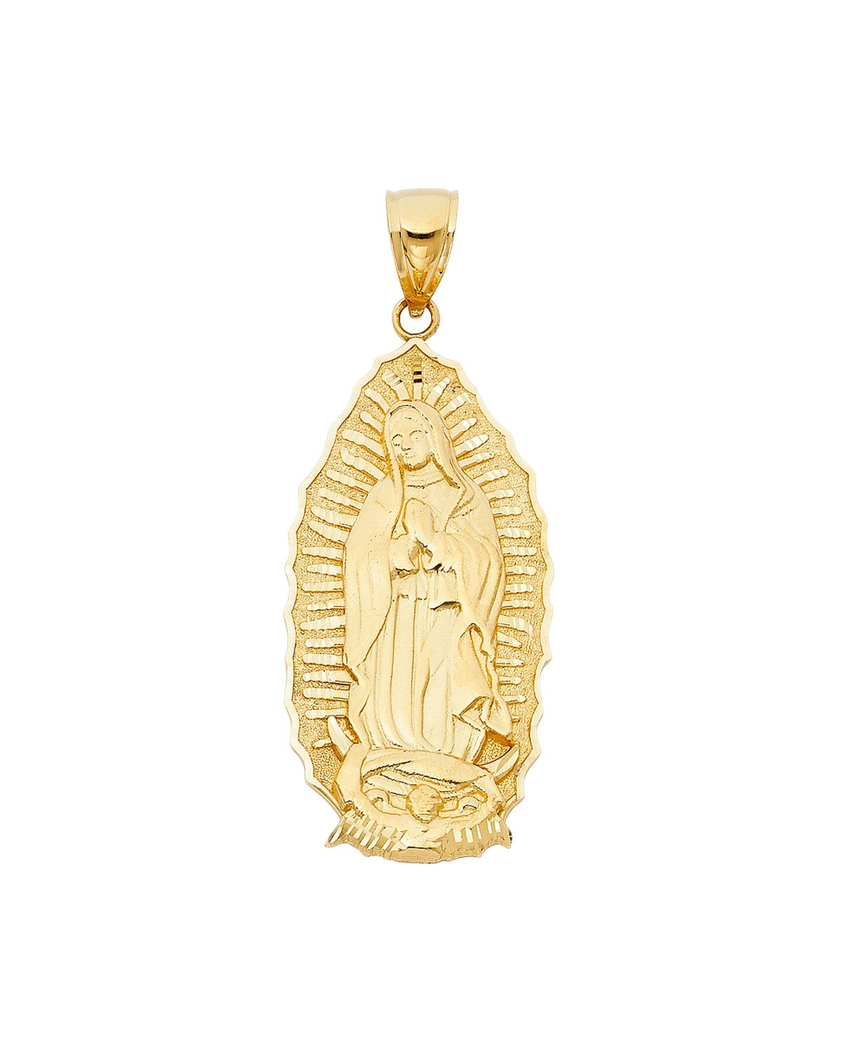 14K Yellow Gold Our Lady of Guadalupe Pendant (PT-1072)