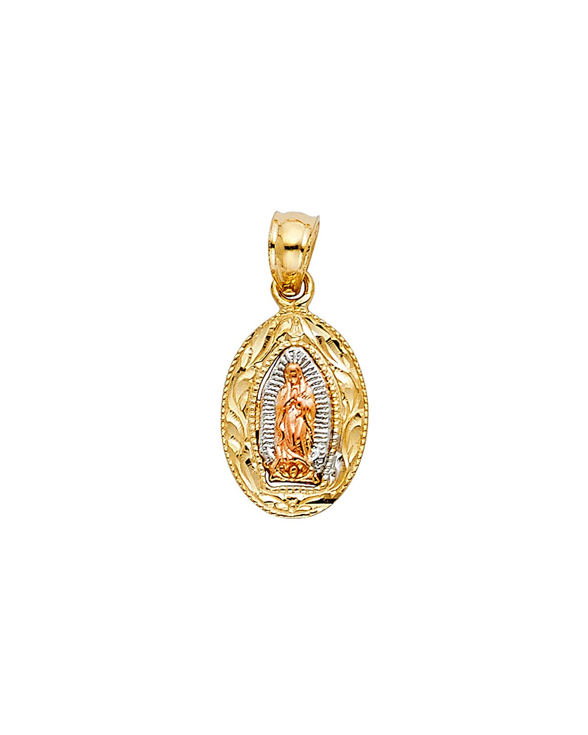 14K Tri-Color Gold 3C Our Lady of Guadalupe Pendant (PT-1129)