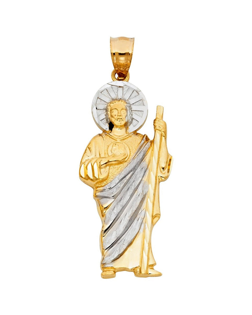 14K Two-Tone Gold 2T St. Jude Thaddeus Pendant (PT-1137)