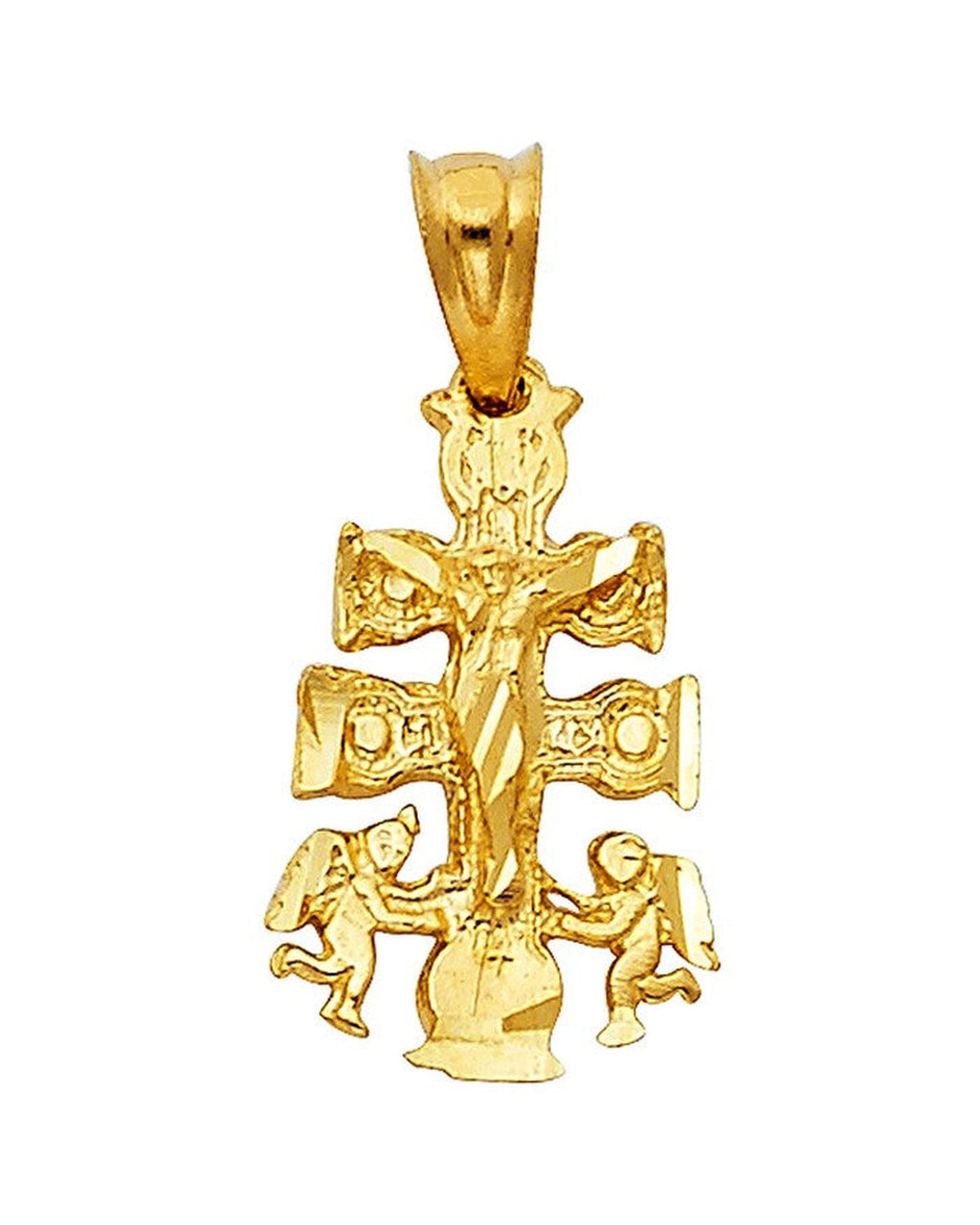 14K Yellow Gold Cross of Caravaca Pendant (PT-1171)