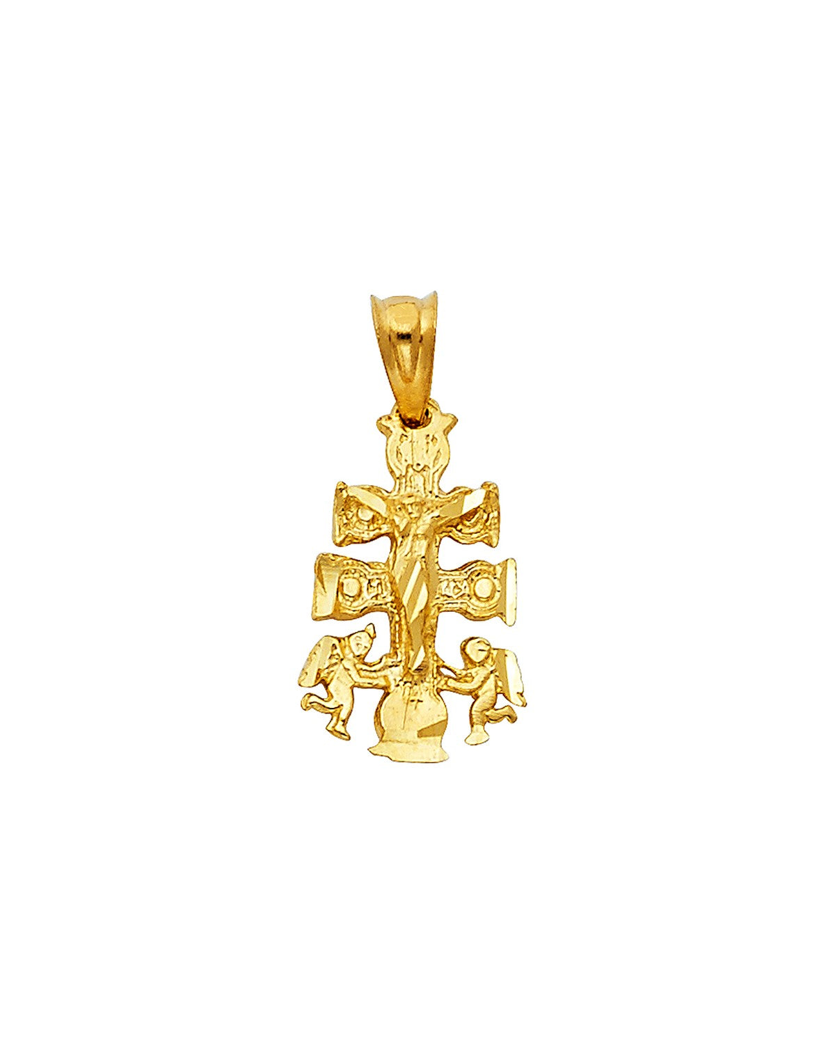 14K Yellow Gold Cross of Caravaca Pendant (PT-1171)